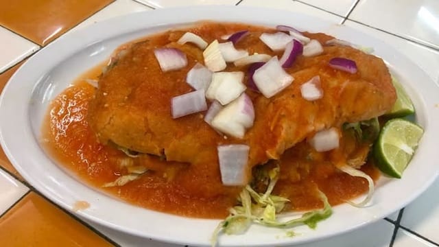 Torta Ahogada Shrimp.